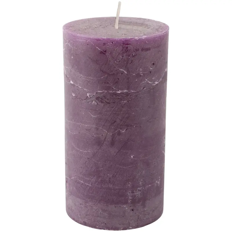 Grand Illusions Rustic Pillar Candle Amethyst 7cm x 13cm - image 1