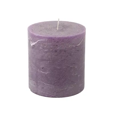 Grand Illusions Rustic Pillar Candle Amethyst 7cm x 7.5cm - image 1