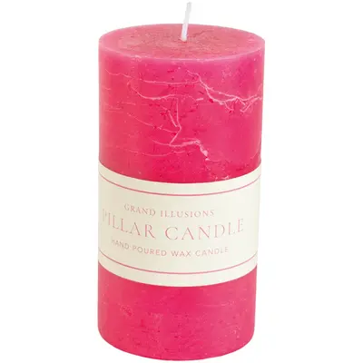 Grand Illusions Rustic Pillar Candle Fuchsia 7cm x 13cm - image 1