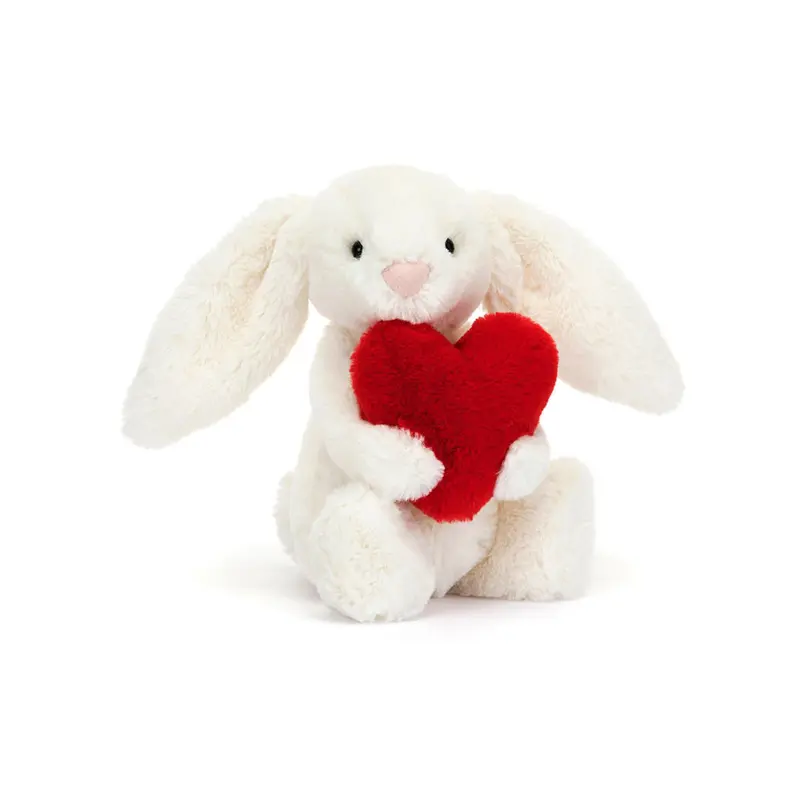 Jellycat Bashful Bunny Red Love Heart Small - image 1