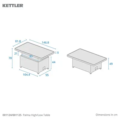 Kettler Palma High/Low Table Whitewash - image 3