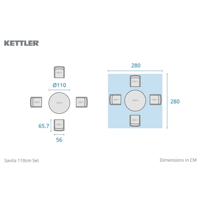 Kettler Savita 4 Seat Set Sage - image 7