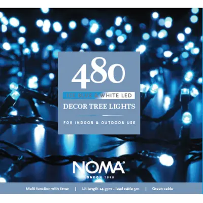 Noma 480 Ice Blue & White Multifunction Compact Lights with Green Cable