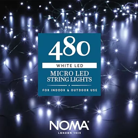 Noma 480 White Micro LED Tree Lights With Green Wire