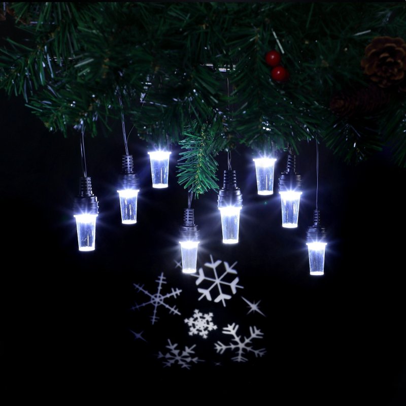 Noma 8 White Snowflake Pattern Projector String Lights - image 2