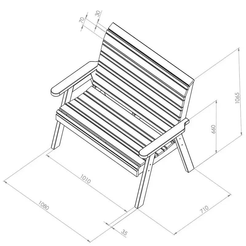 Zest Freya 2 Seater Bench - image 3