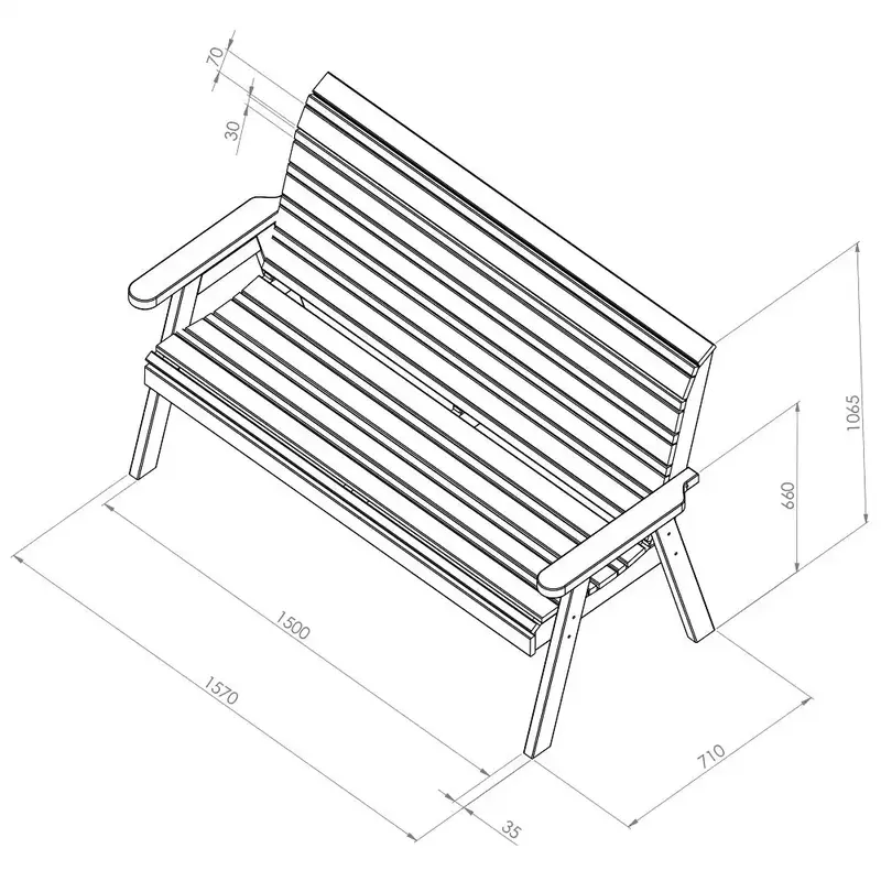 Zest Freya 3 Seater Bench - image 3