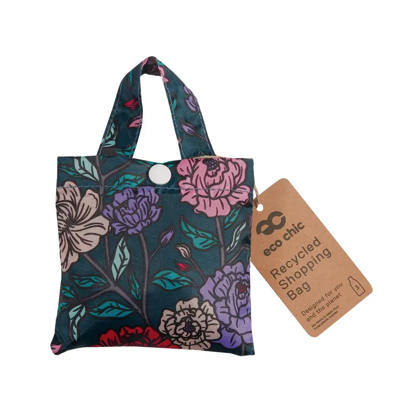 Eco Chic Reusable Shopper Big Bold Floral Green - image 2