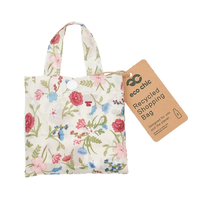 Eco Chic Reusable Shopper Floral Beige - image 2