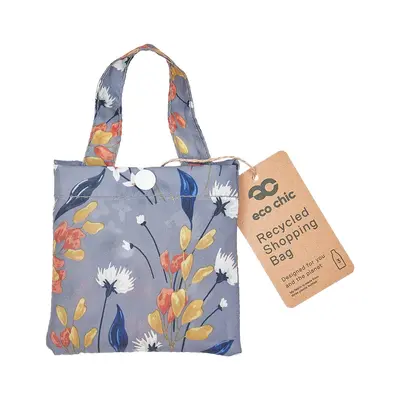 Eco Chic Reusable Shopper Flowers Grey - image 2