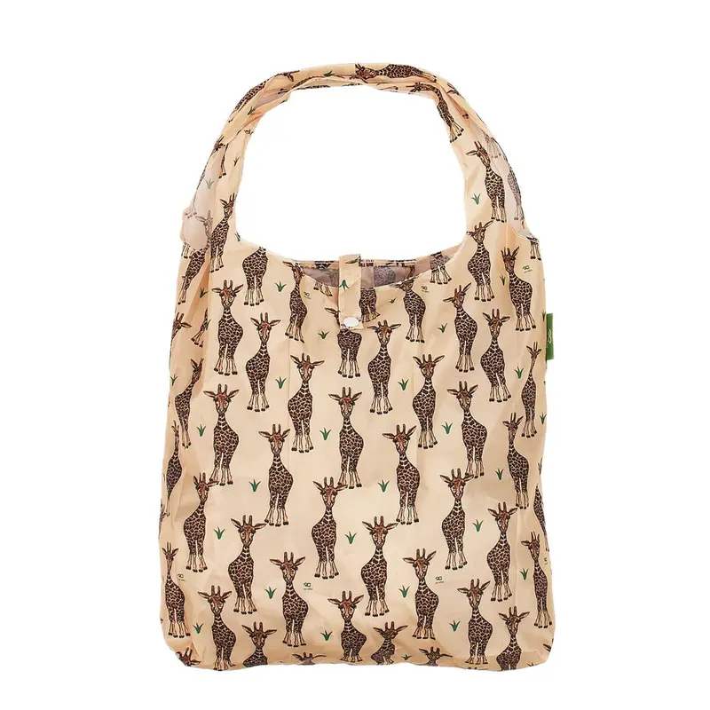 Eco Chic Reusable Shopper Giraffes Beige - image 1