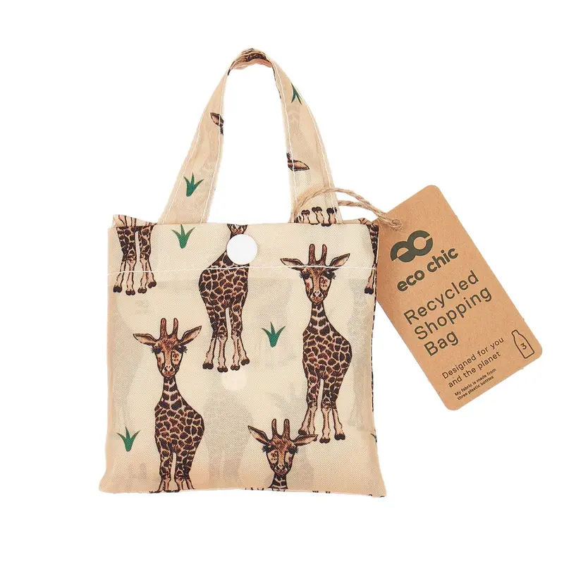 Eco Chic Reusable Shopper Giraffes Beige - image 2