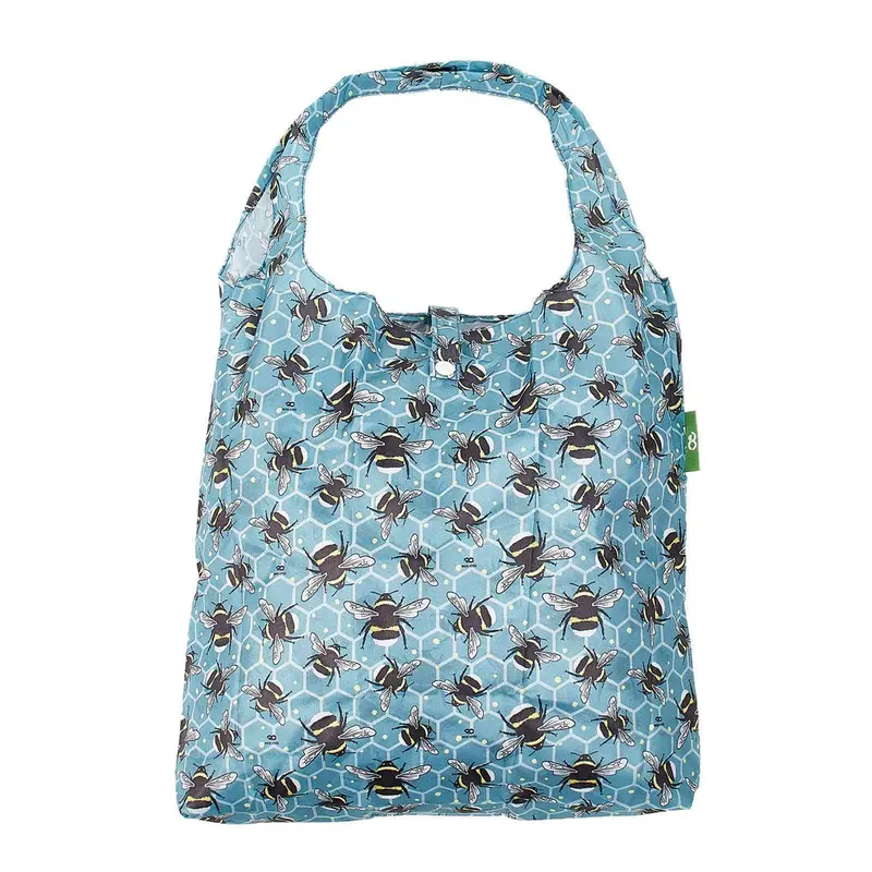 Eco Chic Reusable Shopper Honeycomb Bees Blue - image 1