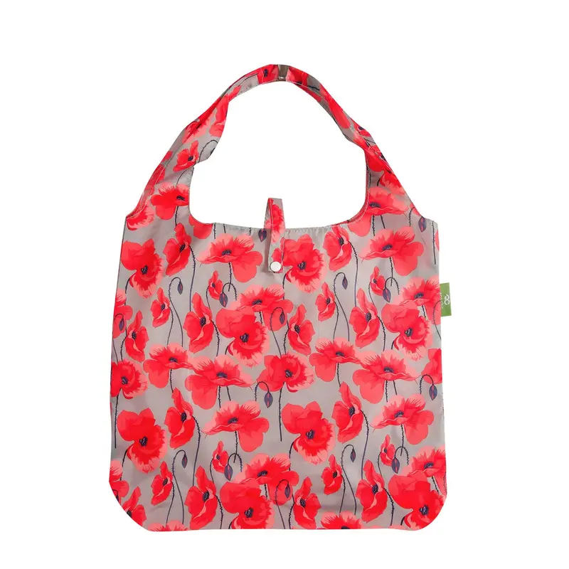 Eco Chic Reusable Shopper Poppies Grey - image 1