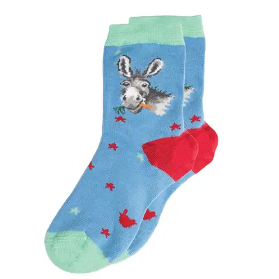 Wrendale Children's Socks Donkey Size 6-8 - image 1