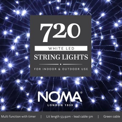 Noma 720 White Multifunction String Lights With Green Cable