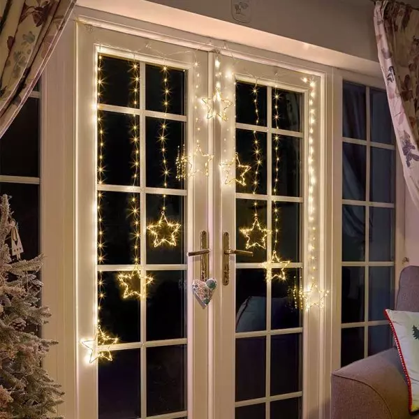 Smart Curtain String Lights Star Warm White