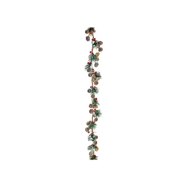 1.2m Natural Frosted Cone with Berries Garland