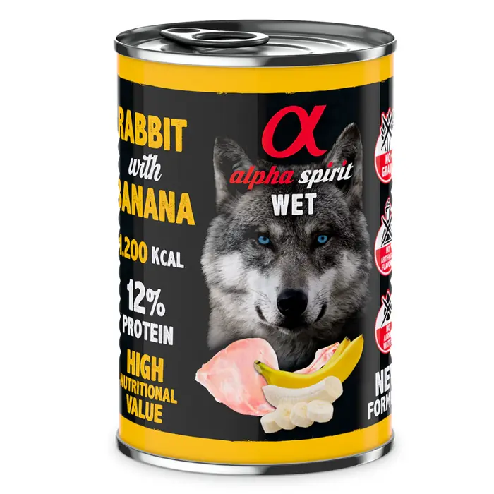 Alpha Spirit Complete Wet Food Rabbbit & Banana 400g - image 1