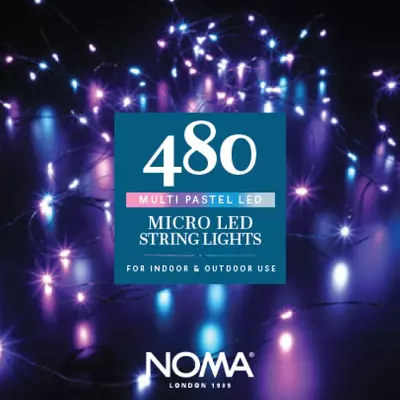 Noma 480 Pastel Micro LED Tree Garland With Clear Cable