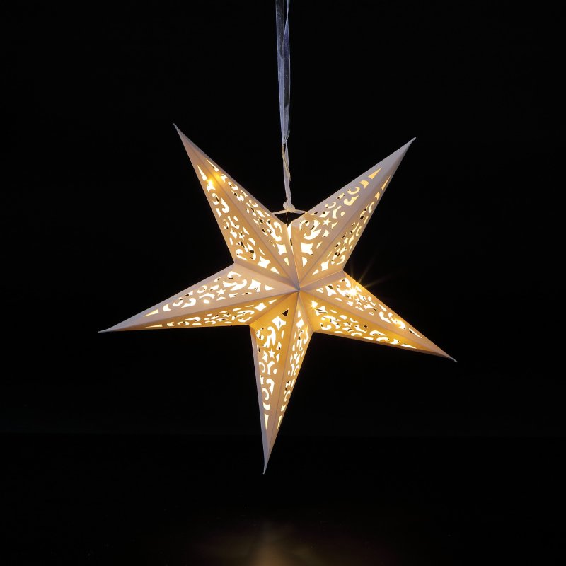 Noma 40cm Paper Shining Star with 15 Warm White LEDs