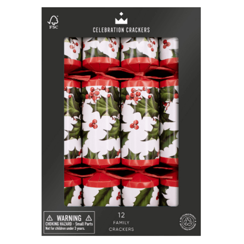 H&S Holly Berry Family Crackers 12 Pack - image 1