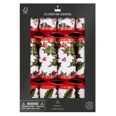 H&S Holly Berry Family Crackers 12 Pack - image 1