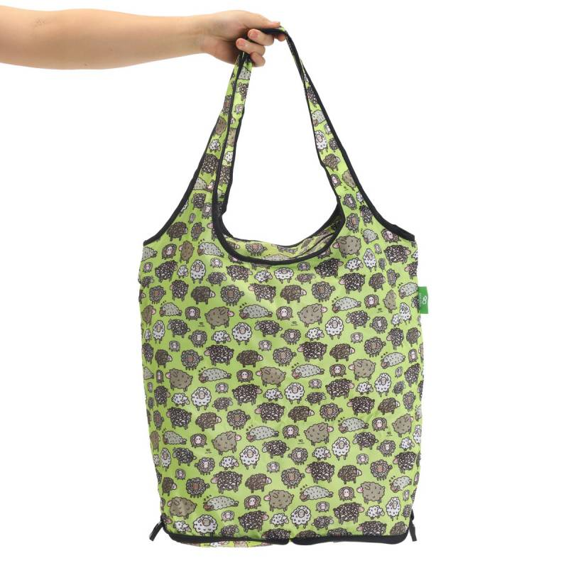 Eco Chic Reusable Shopping Trolley Bag Cute Sheep Green - image 2