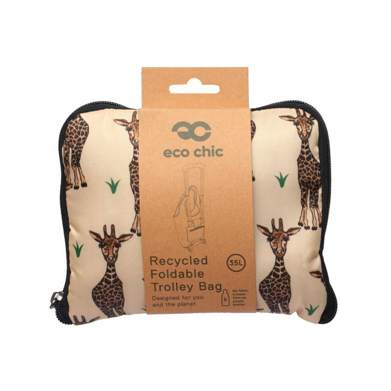 Eco Chic Reusable Shopping Trolley Bag Giraffes Beige - image 1