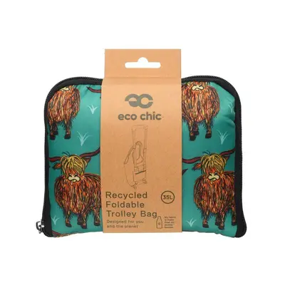 Eco Chic Reusable Shopping Trolley Bag Highland Cow Teal - image 1