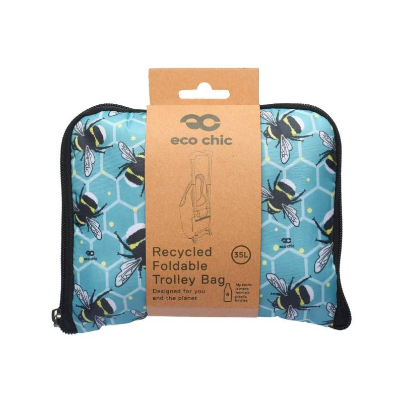 Eco Chic Reusable Shopping Trolley Bag Honeycomb Bees Blue - image 1