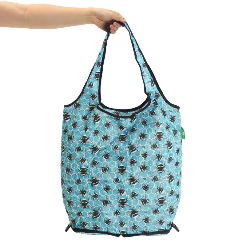 Eco Chic Reusable Shopping Trolley Bag Honeycomb Bees Blue - image 2